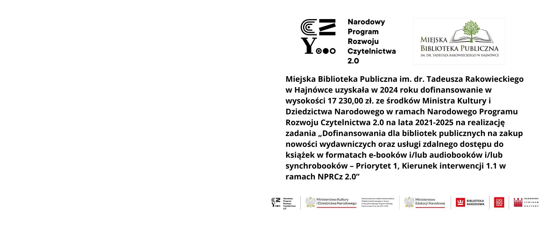 Narodowy Program Rozwoju Czytelnictwa 2.0 na lata 2021-2025