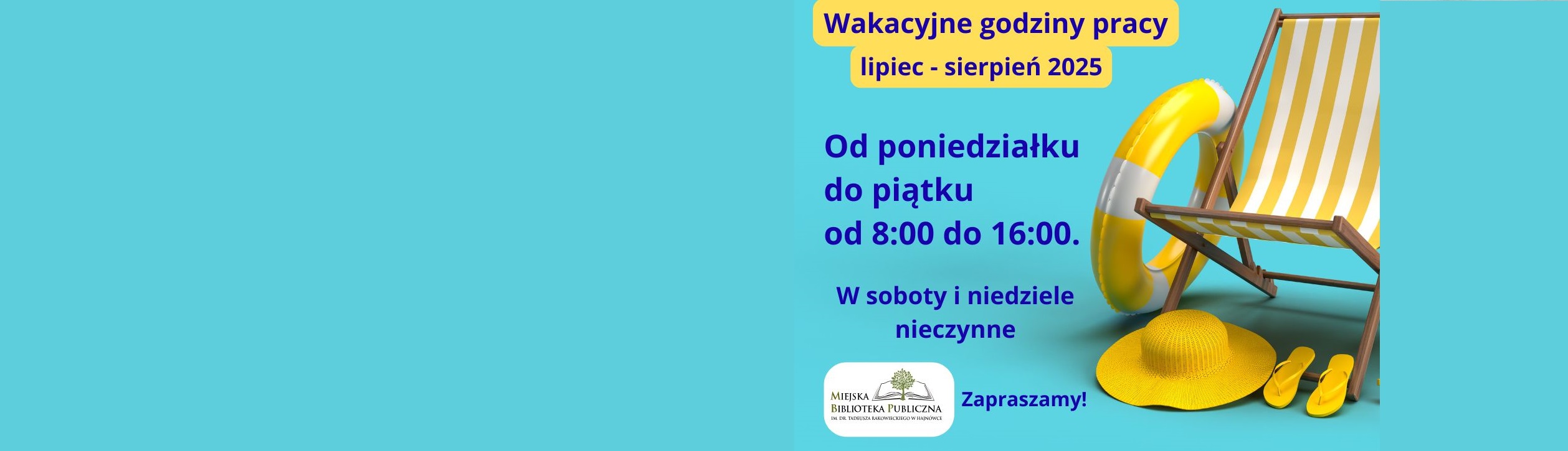 Wakacyjne godziny pracy biblioteki