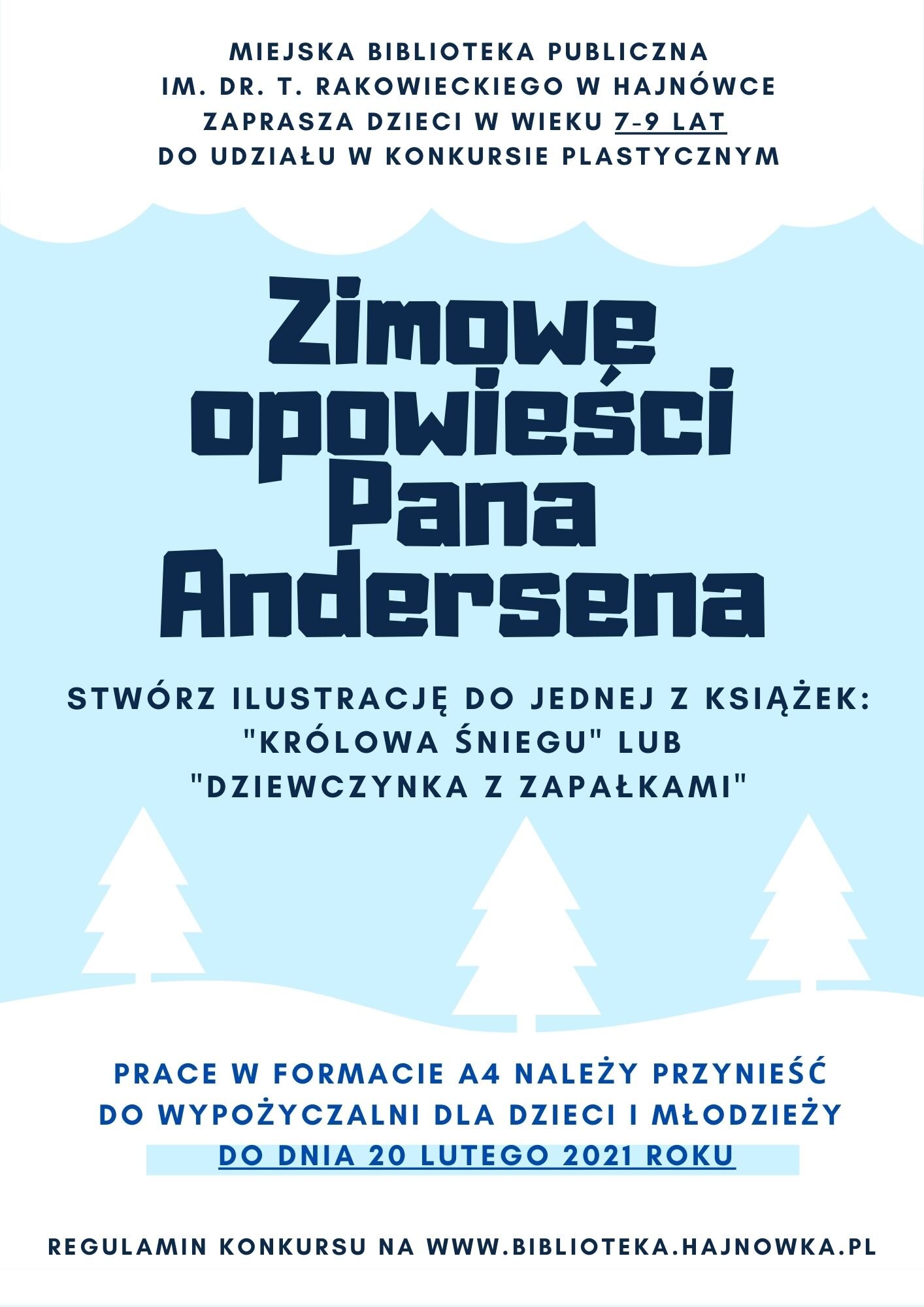 miejska biblioteka publiczna im. dr. T. rakowieckiego w hajnówce zaprasza dzieci w wieku 7 9 lat do udziału w konkursie plastycznym na ilustrację1
